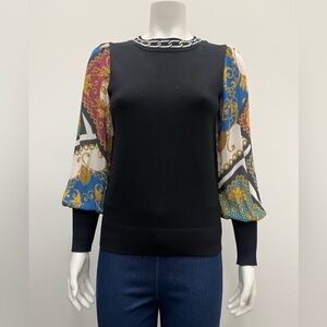 Elegant Black and Multicolor Women's Top